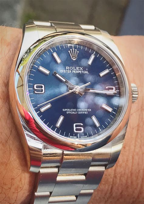 rolex oyster perpetual 116000 36mm blue|rolex oyster perpetual 36mm.